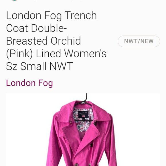 London Fog Orchid Trench Coat - Picture 2 of 16